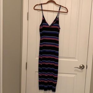 Ribbed striped midi dress Express Sz Med